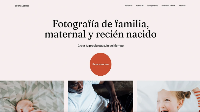 Portfolio web minimalista para un fotógrafo profesional.